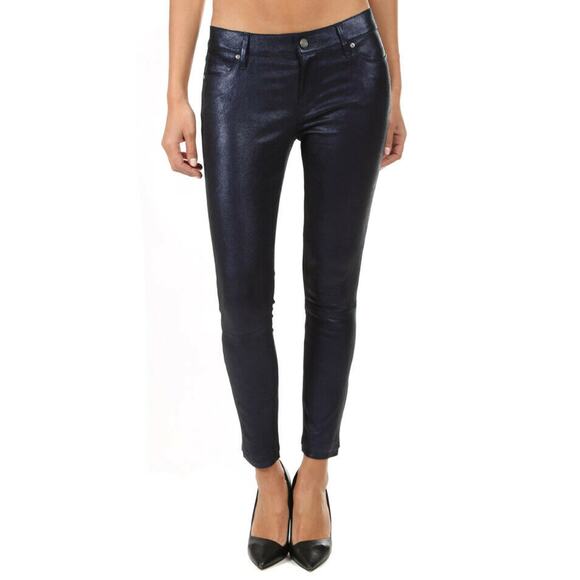 RTA NWOT Women's Black Cropped Stretch Leather Slim Pants Size 6 - Picture 7 of 8